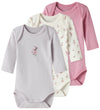 Name It Rompers l/s - 3-pack - Noos - NbfBody - Jet Stream/met L - Name It - 1 jaar (80) - Rompers Lange Mouw