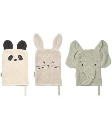 Liewood Washanden - Sylvester - 3-pack - Dove Blue Mix - Liewood - OneSize - Washandjes