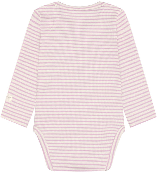 Fixoni Romper l/s - Rib - Gebleekt Mauve - Fixoni - 2 jaar (92) - Rompers Lange Mouw