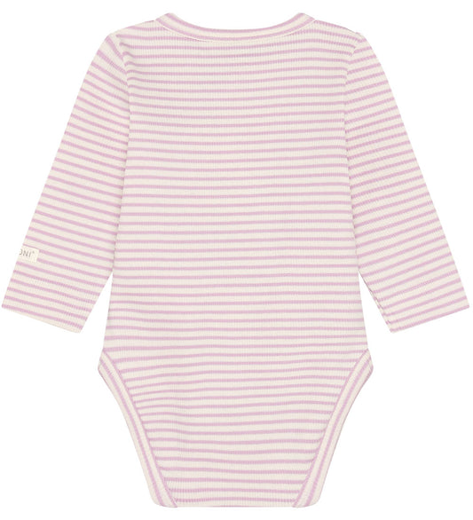 Fixoni Wikkelromper l/s - Rib - Gebleekt Mauve - Fixoni - 44 - Rompers Lange Mouw