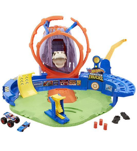 Hot Wheels Racebaan m. Geluid/Licht - 57 cm - Monster Trucks T-R - Hot Wheels - OneSize - Racebanen