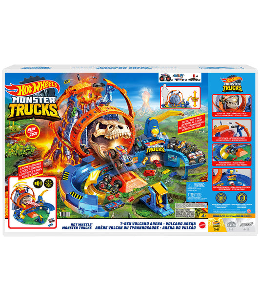 Hot Wheels Racebaan m. Geluid/Licht - 57 cm - Monster Trucks T-R - Hot Wheels - OneSize - Racebanen