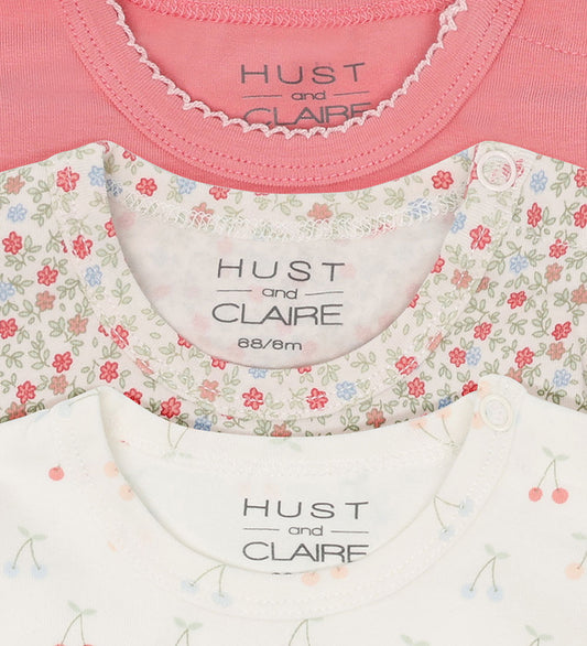 Hust and Claire Romper l/s - HCBella Spring - 3-pack - Ivory - Hust and Claire - 1½ jaar (86) - Rompers Lange Mouw