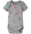 Name It Rompers s/s - Noos - NbfBody - 3-pack - Grey Melange/W/C - Name It - 68 - Rompers Korte Mouw