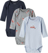 Name It Rompers l/s - Noos - NbmBody - 3-pack - Grey Melange/W/C - Name It - 2 jaar (92) - Rompers Lange Mouw