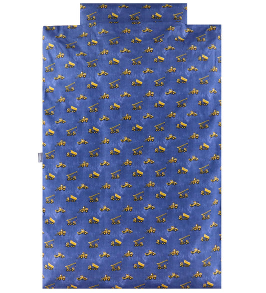 Nørgaard Madsens Beddengoed - Baby - Blauw m. Werkmachines - Nørgaard Madsens - Baby - Beddengoed - Baby
