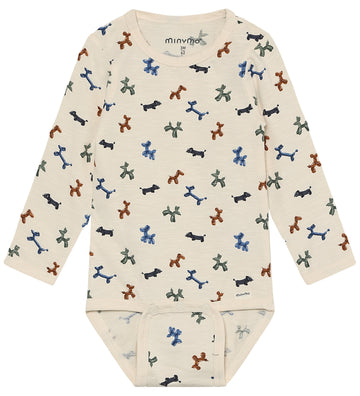 Minymo Romper l/s - White Swan - Minymo - 62 - Rompers Lange Mouw