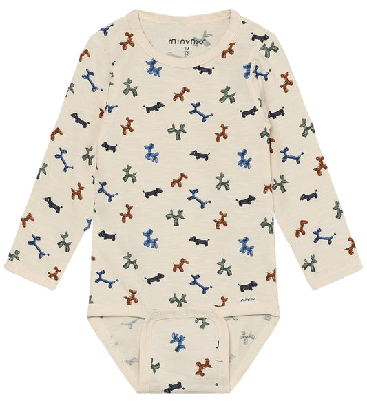 Minymo Romper l/s - White Swan - Minymo - 62 - Rompers Lange Mouw
