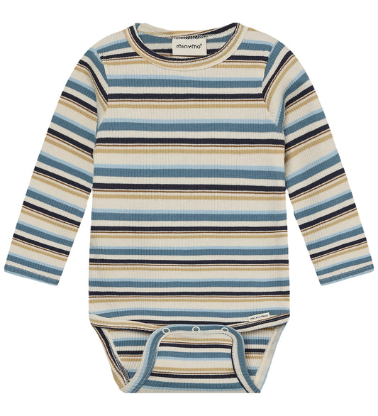 Minymo Romper - Rib - Maansteen - Minymo - 1½ jaar (86) - Rompers Lange Mouw