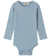 MarMar Romper l/s - Rib - Katoen/Modaal - Blue Iris - MarMar - 56 - Rompers Lange Mouw