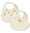 Liewood Slabbetjes - Silicone - 2-pack - Sintel - Elephant/Crème - Liewood - OneSize - Slabbetjes