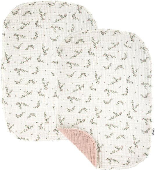 Sebra Verschoonmatje - 2-pack - Mousseline - Poederroze - Sebra - OneSize - Verschoonmatjes