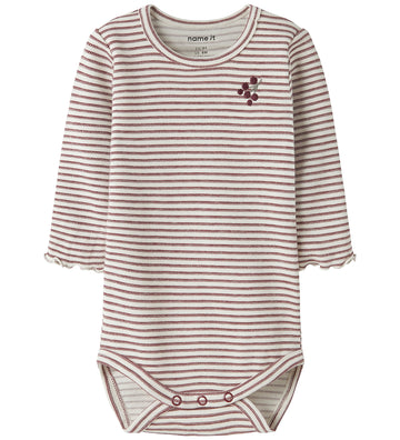 Name It Romper l/s - NmfBripa - Oxblood Red - Name It - 68 - Rompers Lange Mouw