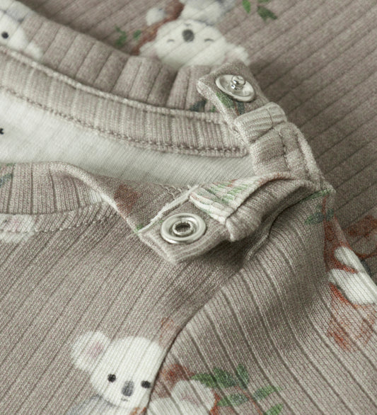 Name It Romper l/s - Rib - NbmBoala - Vintage Khaki - Name It - 62 - Rompers Lange Mouw