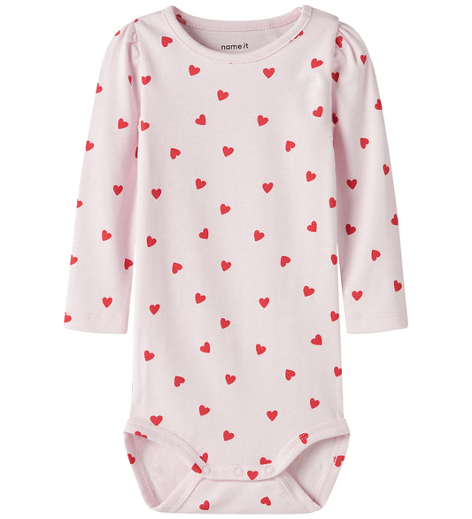 Name It Romper l/s - NbfBheart - Wieg Roze - Name It - 50 - Rompers Lange Mouw