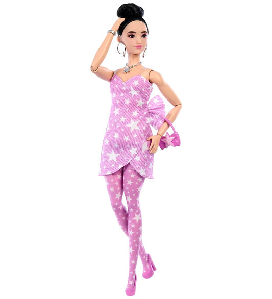 Barbie Pop - 31 cm - Deluxe Stijl Roze Denim Star Wrap Aziatisch - Barbie - OneSize - Poppen
