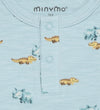Minymo Romper l/s - Niagara Mist m. Dier - Minymo - 1 jaar (80) - Rompers Lange Mouw