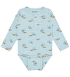 Minymo Romper l/s - Niagara Mist m. Dier - Minymo - 1 jaar (80) - Rompers Lange Mouw