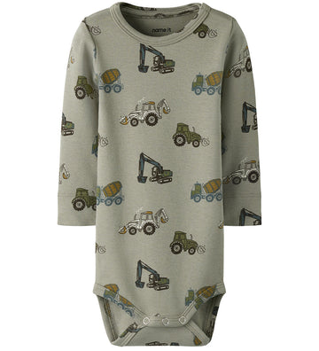 Name It Romper L/s - NbmBasil - Gedroogd Sage - Name It - 62 - Rompers Lange Mouw