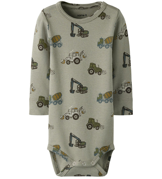 Name It Romper L/s - NbmBasil - Gedroogd Sage - Name It - 62 - Rompers Lange Mouw