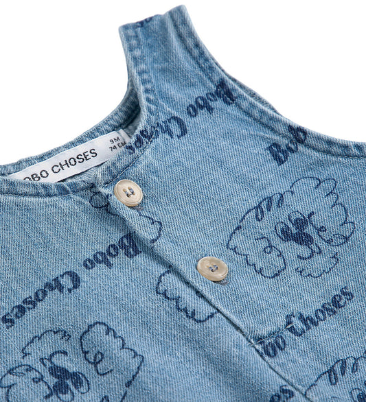 Bobo Choses Jumpsuit - Denim - Pickle The Dog - Light Blue - Bobo Choses - 9 mnd - Jumpsuits