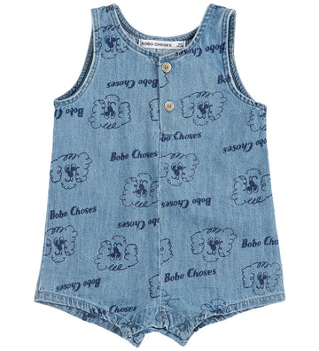 Bobo Choses Jumpsuit - Denim - Pickle The Dog - Light Blue - Bobo Choses - 12 mnd - Jumpsuits