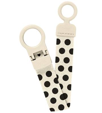 BIBS Speenketting - Cliplus - Ivory/Zwart m. Stippen - BIBS - OneSize - Speenkettingen