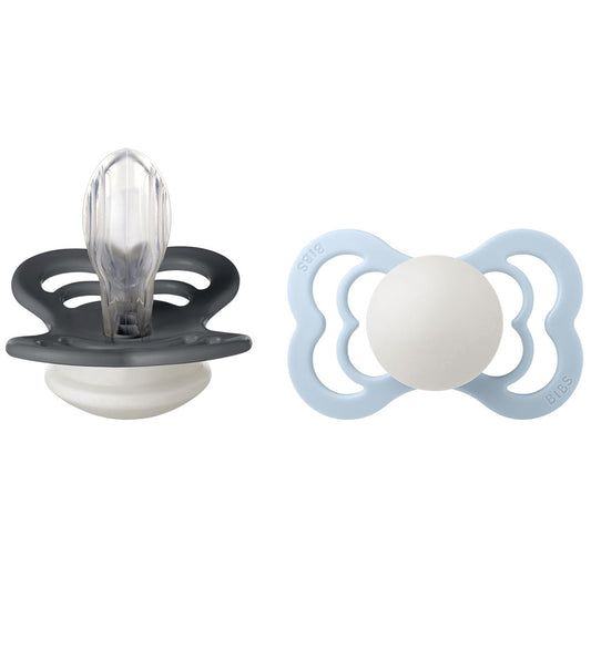 BIBS Supreme+ Gloeiende spenen - Maat 2 - Silicone - 2-pack - Ir - BIBS - 6-18 mnd - Fopspenen