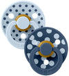 BIBS Colour Fopspenen - Maat 2 - Rond - 2-pack - Baby Blue/Steel - BIBS - 6-18 mnd - Fopspenen