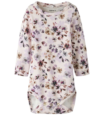 Name It Romper l/s - NbfKayla - Calciet/Grape Compote/Boodschapp - Name It - 1 jaar (80) - Rompers Lange Mouw