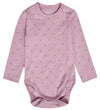 Hummel Romper l/s - HmlMini Bee - Mauve Shadow - Hummel - 68 - Rompers Lange Mouw
