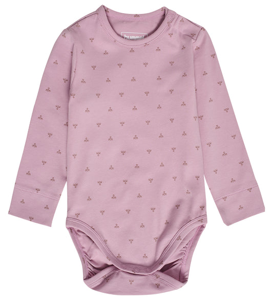 Hummel Romper l/s - HmlMini Bee - Mauve Shadow - Hummel - 68 - Rompers Lange Mouw