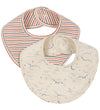 Konges Sløjd Slabben - Basic - 2-pack - Stripe Driekleurige Peti - Konges Sløjd - OneSize - Kwijlsjaaltjes