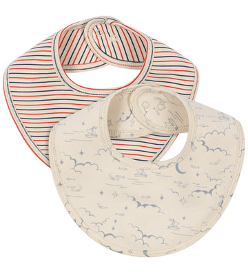 Konges Sløjd Slabben - Basic - 2-pack - Stripe Driekleurige Peti - Konges Sløjd - OneSize - Kwijlsjaaltjes