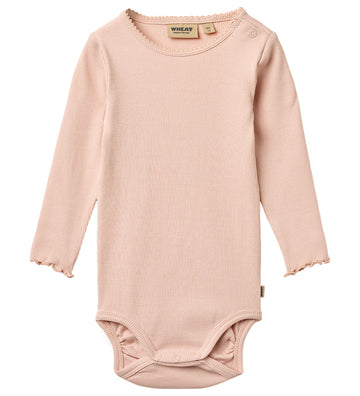 Wheat Romper l/s - Rib - Regitz - Powder - Wheat - 68 - Rompers Lange Mouw
