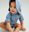 Wheat Zonnehoed - UV40+ - Bora - Blue Zwemmen Stripe - Wheat - 48-51 cm - Zwemhoedjes