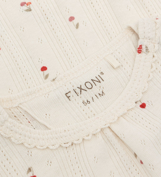 Fixoni Romper l/s - Pointelle - Eierpunch - Fixoni - 1½ jaar (86) - Rompers Lange Mouw
