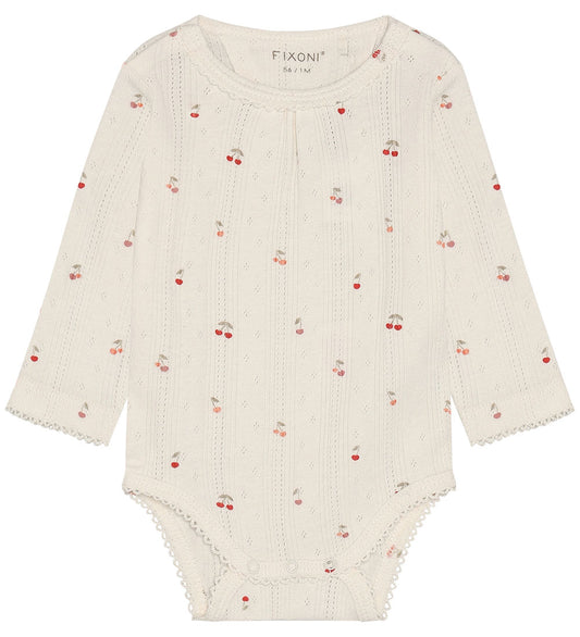 Fixoni Romper l/s - Pointelle - Eierpunch - Fixoni - 1½ jaar (86) - Rompers Lange Mouw