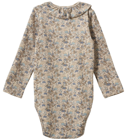 Sofie Schnoor Romper l/s - Katoen/Viscose - DicteSK - Blue Op - Sofie Schnoor - 74 - Rompers Lange Mouw
