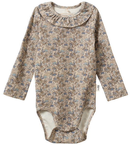 Sofie Schnoor Romper l/s - Katoen/Viscose - DicteSK - Blue Op - Sofie Schnoor - 74 - Rompers Lange Mouw