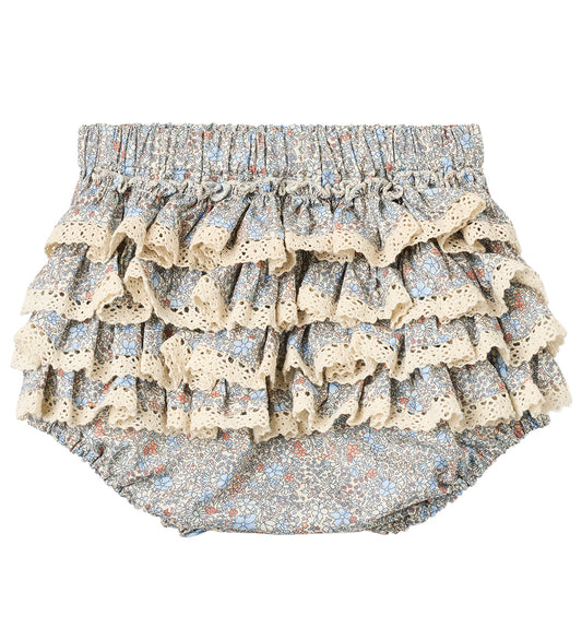 Wheat Babyshort - Saloma - Air Blue Bloemen - Wheat - 74 - Babyshorts