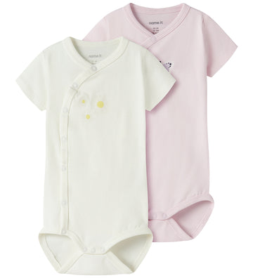 Name It Romper s/s - NbfVubie - 2-pack - Wieg Roze/Cloud Danser - Name It - 1½ jaar (86) - Rompers Korte Mouw