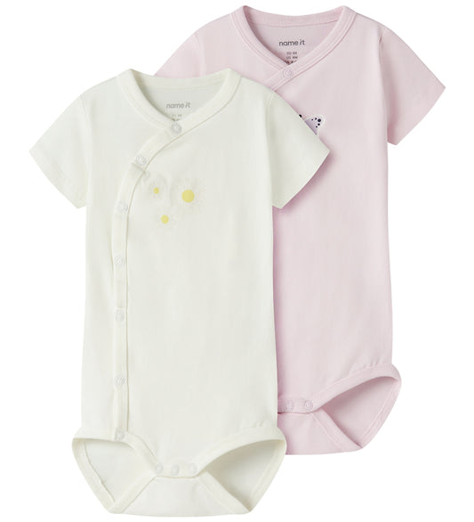 Name It Romper s/s - NbfVubie - 2-pack - Wieg Roze/Cloud Danser - Name It - 1½ jaar (86) - Rompers Korte Mouw