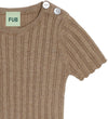 FUB Romper s/s - Rib - Camel Melange - FUB - 2 jaar (92) - Rompers Korte Mouw