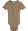 FUB Romper s/s - Rib - Camel Melange - FUB - 2 jaar (92) - Rompers Korte Mouw