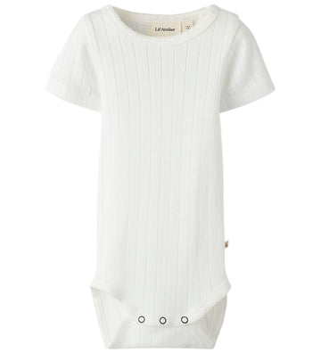 Lil' Atelier Romper s/s - Modaal/Katoen - NbfRachels - Coconut M - Lil Atelier - 56 - Rompers Korte Mouw