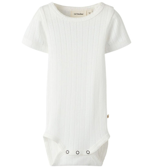 Lil' Atelier Romper s/s - Modaal/Katoen - NbfRachels - Coconut M - Lil Atelier - 56 - Rompers Korte Mouw