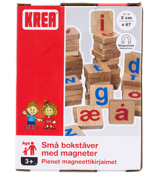 Krea Magneten - 67 st. - Hout - Klein Letters - Krea - OneSize - Magnetisch speelgoed