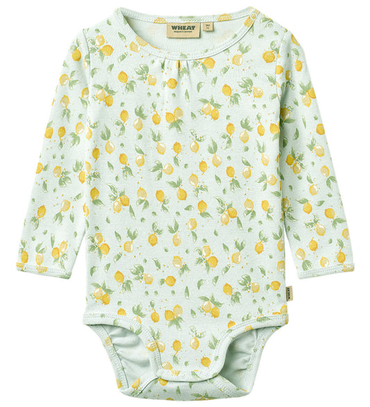 Wheat Romper l/s - Liv - Summer Blue Citrus - Wheat - 2 jaar (92) - Rompers Lange Mouw