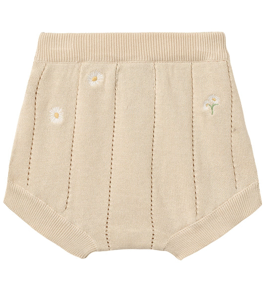 Wheat Babyshort - Gebreid/Pointelle - Dua - Sandshell White Flow - Wheat - 2 jaar (92) - Babyshorts